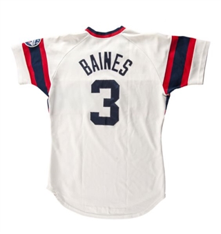 1985 Harold Baines Game Worn and Signed Chicago White Sox Home Jersey (MEARS A10)